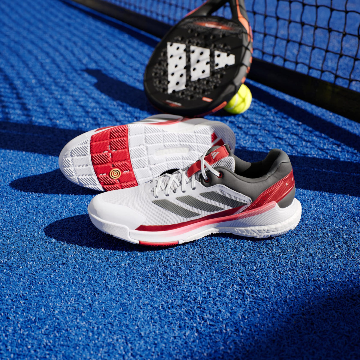 Adidas Crazyquick Boost Padel Men's, White/Black, view 3
