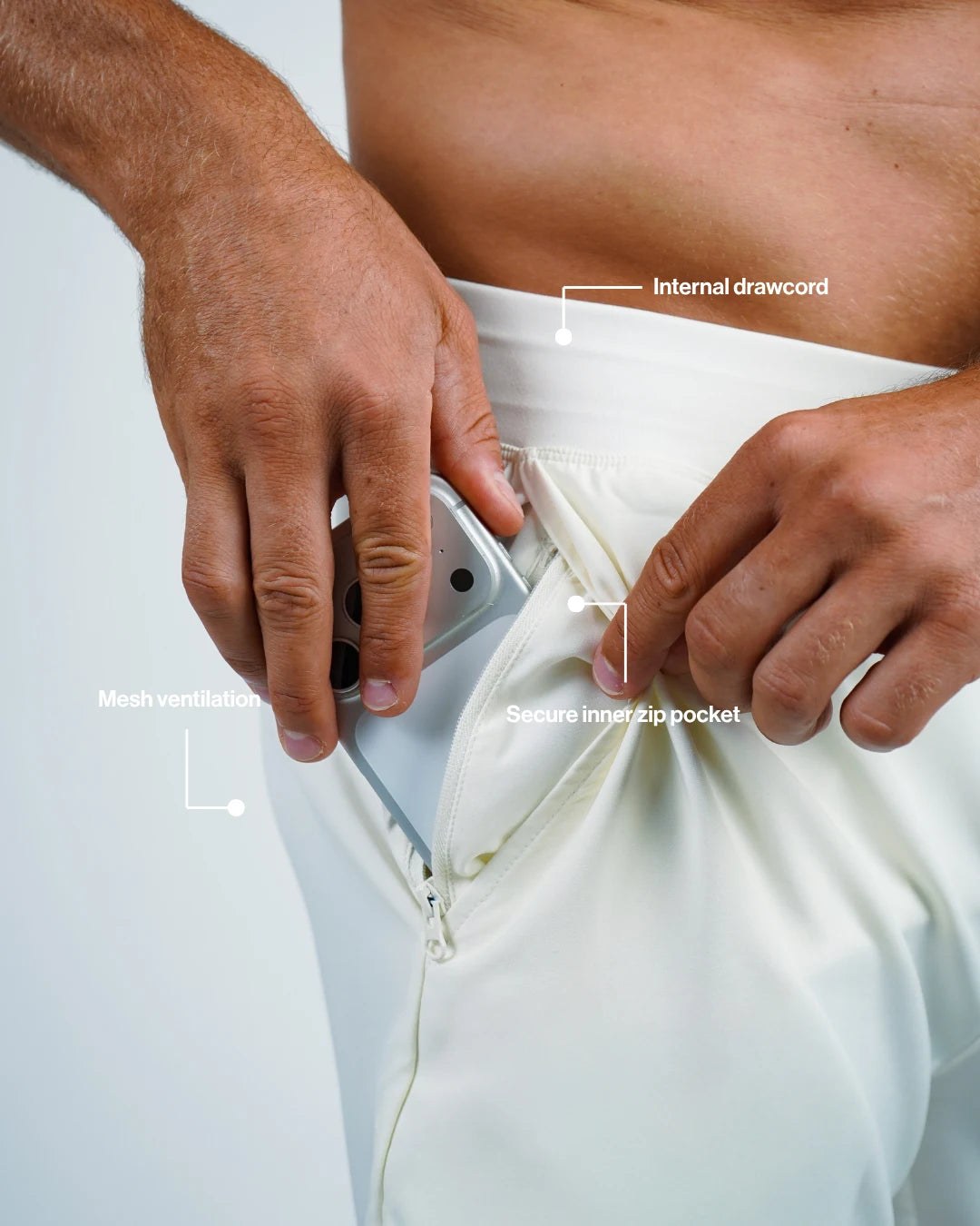 AEYA Men's Shorts - Cloud Dancer