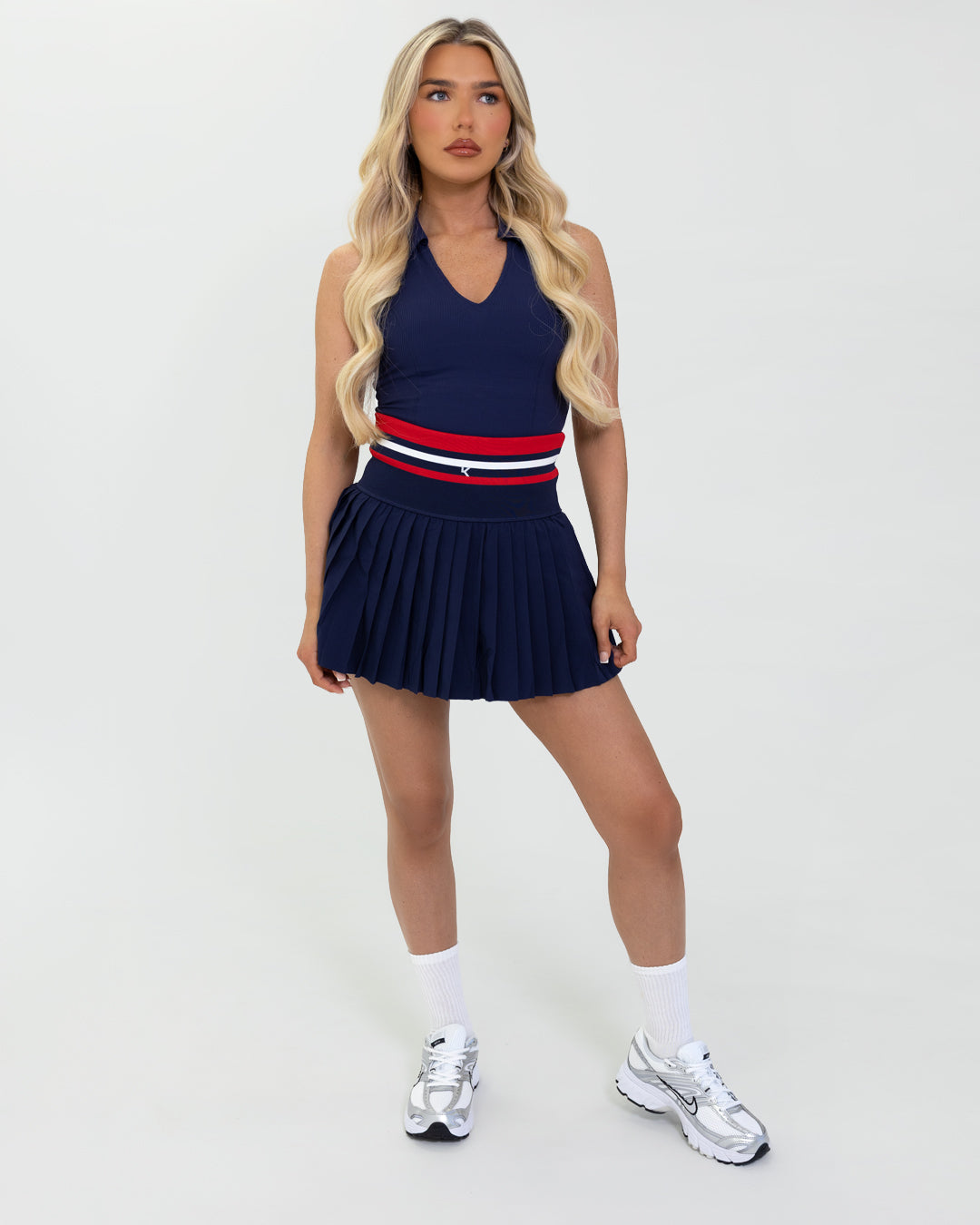 Kuuki Sierra Collar Top, Navy