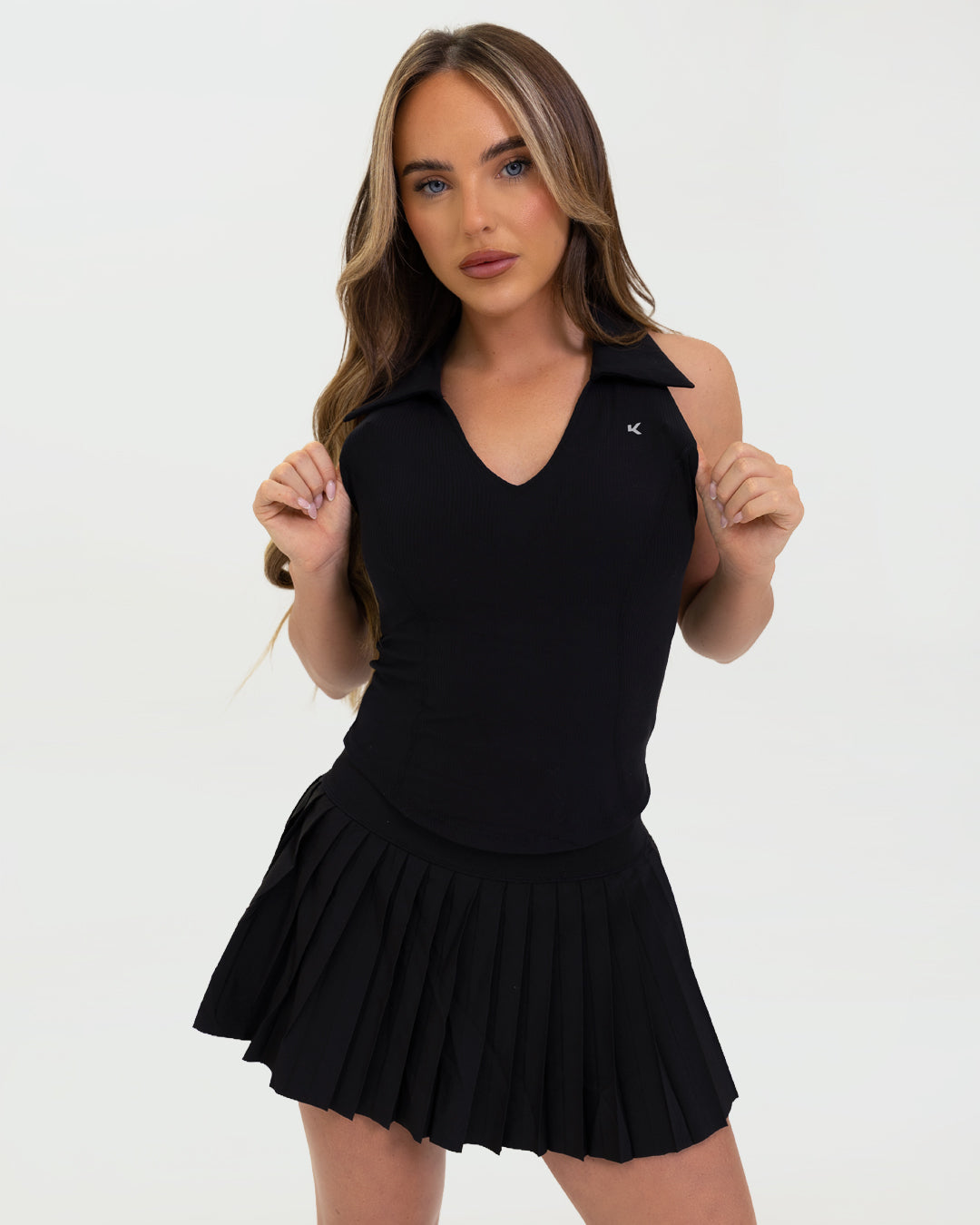 Kuuki Sierra Collar Top, Black