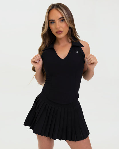Kuuki Sierra Collar Top, Black
