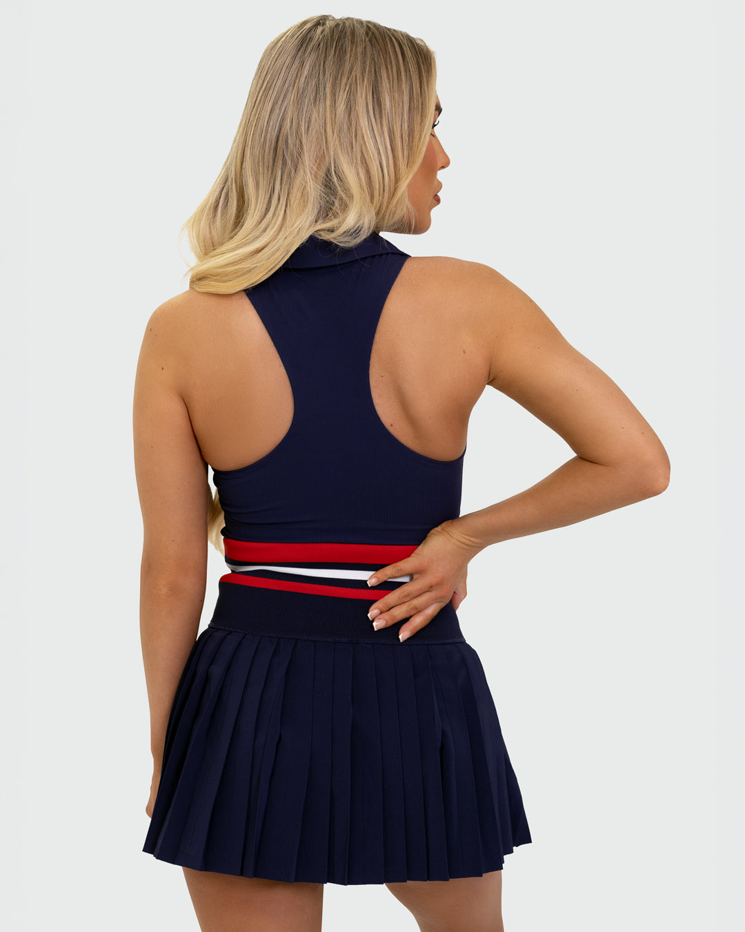 Kuuki Sierra Collar Top, Navy