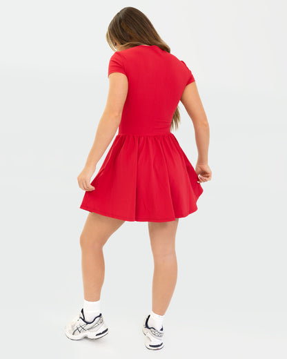 Kuuki Raven Dress, Red