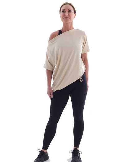 Waffle Slash Neck Tee