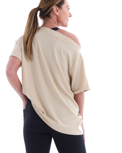 Waffle Slash Neck Tee