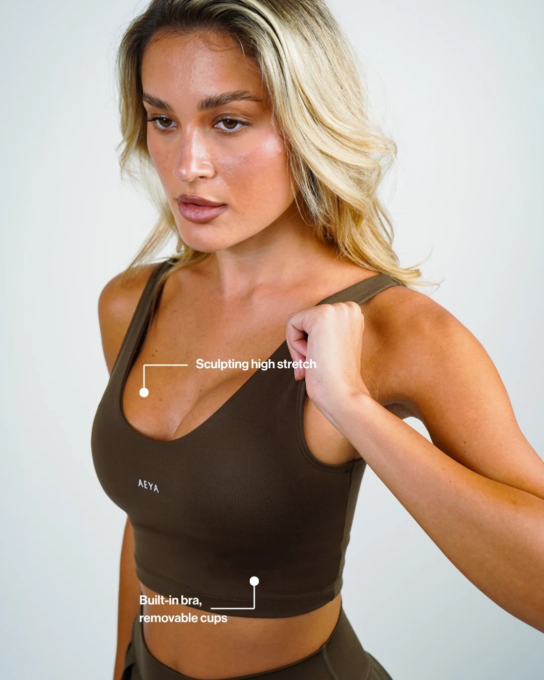 AEYA Women's Sports Bra - Espresso